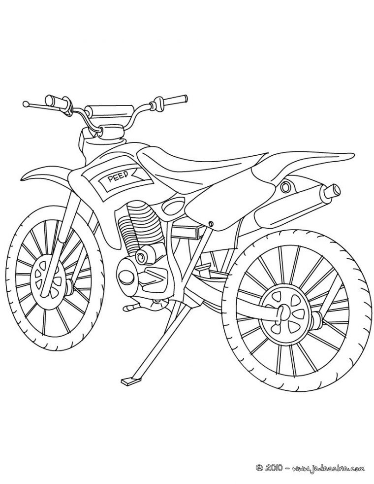 Coloriages Coloriage Moto-Cross Profil – Fr.hellokids encequiconcerne Dessin De Moto Ktm