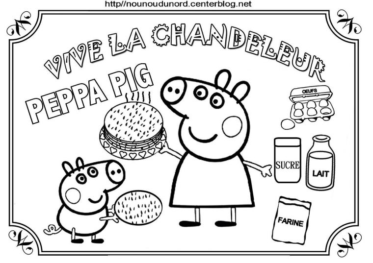 Coloriages Crepes Chandeleur intérieur Coloriage Peppa Pig