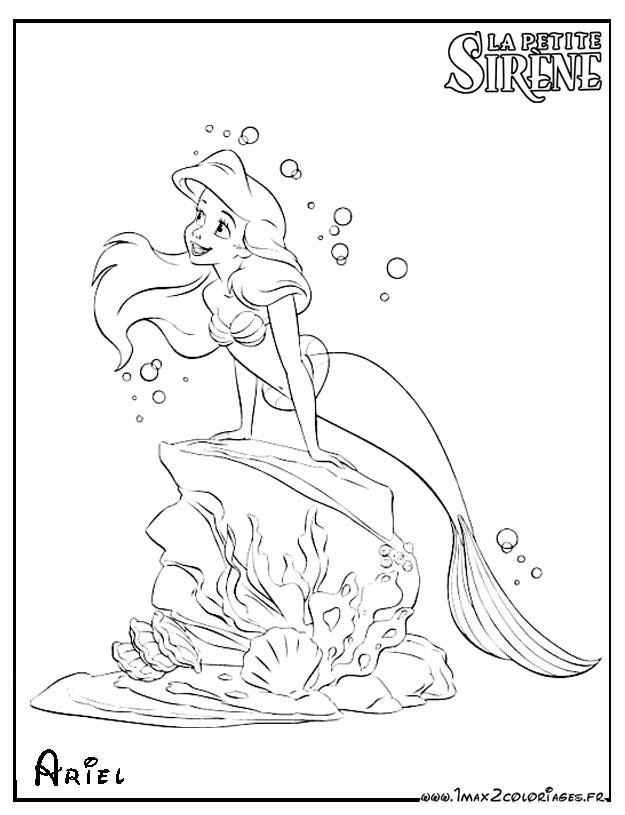 Coloriages La Petite Sirène – Ariel La Jolie Petite Sirene destiné Dessin A Imprimer Arielle La Petite Sirene