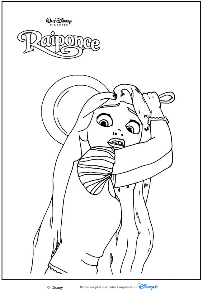 Coloriages Les Princesses Disney – La Princesse Raiponce destiné Coloriage À Imprimer De Raiponce