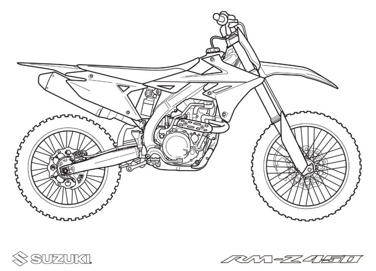 Coloriages Motos À Imprimer Suzuki pour Coloriage De Moto Cross