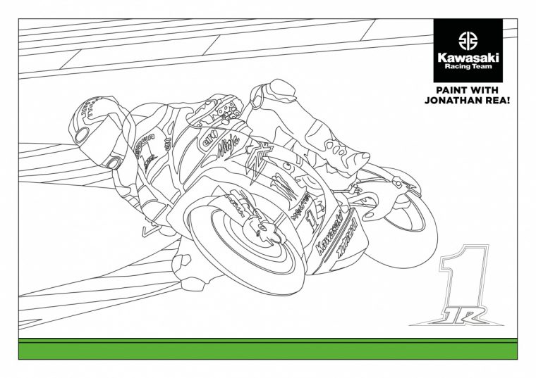 Coloriages Motos Kawasaki à Coloriage Moto