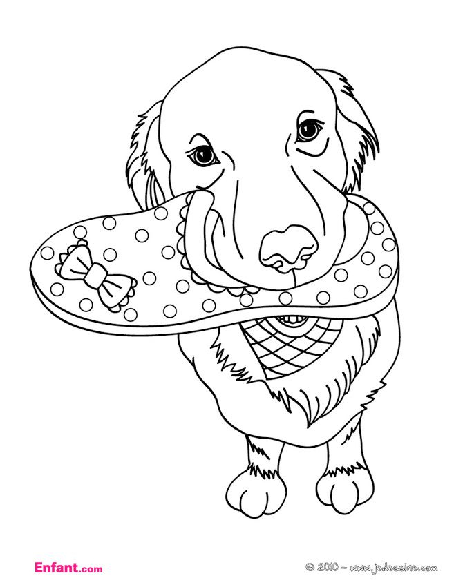 Coloriages Pour Fille: Le Chien serapportantà Coloriage À Imprimer Pour Fille