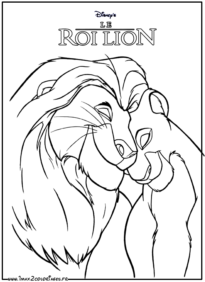 Coloriages Roi Lion De Walt Disney - The Lion King - Simba dedans Lion A Colorier