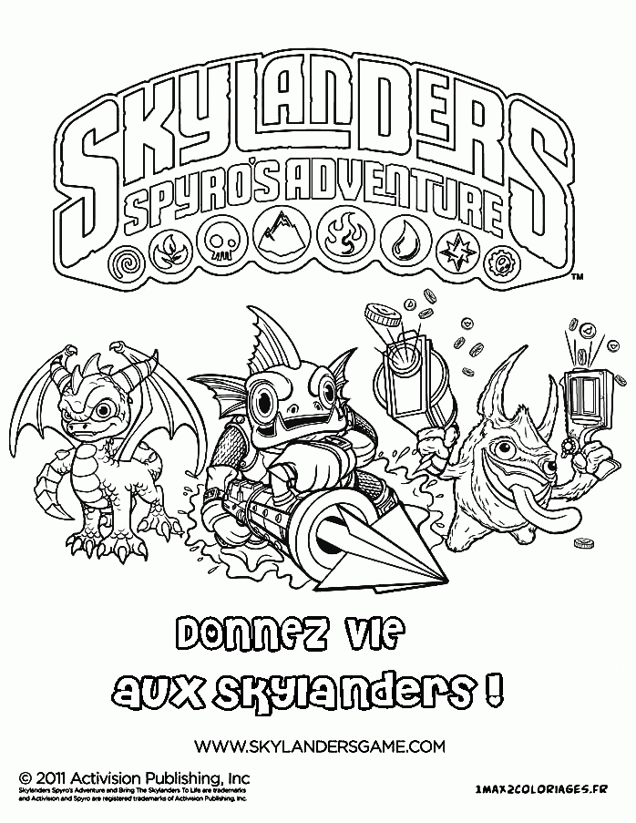 Coloriages Skylanders - Skylanders: Spyro'S Adventure A intérieur Coloriage Skylanders À Imprimer
