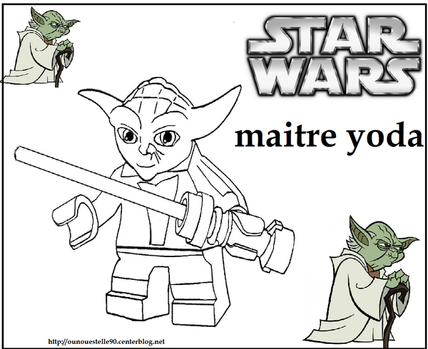 Coloriages Star Wars tout Maitre Yoda Dessin