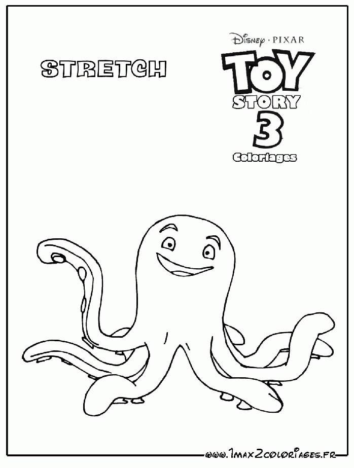 Coloriages Toy Story 3 - Stretch La Pieuvre tout Dessin Toy Story 3