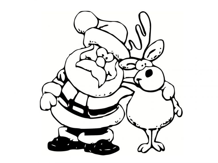 Colorier Un Pere Noel encequiconcerne Dessin De Rennes Du Pere Noel