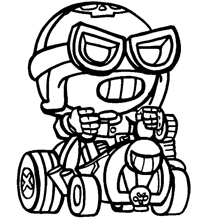 Coloring Page Brawl Stars Skins : Road Rage Carl 13 avec Coloriage Brawl Stars