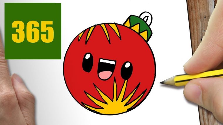 Comment Dessiner Christmas Ball Kawaii Étape Par Étape dedans Dessin De Noêl