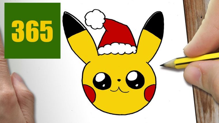 Comment Dessiner Pikachu Noël Kawaii Étape Par Étape intérieur Dessiner Des Pokémon
