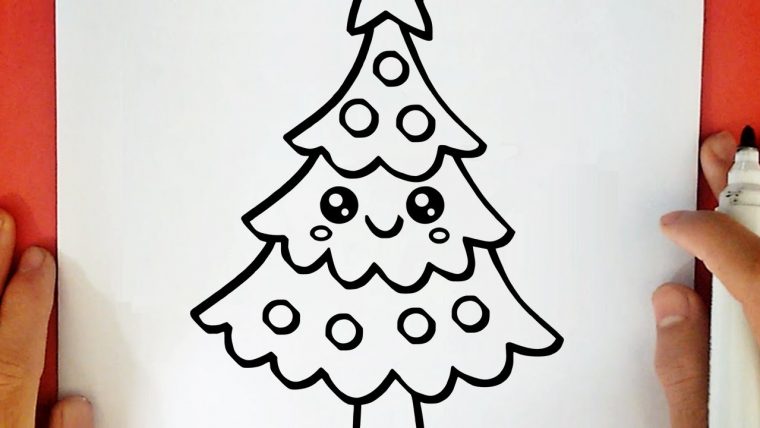 Comment Dessiner Un Sapin De Noël Kawaii – serapportantà Dessin De Noêl