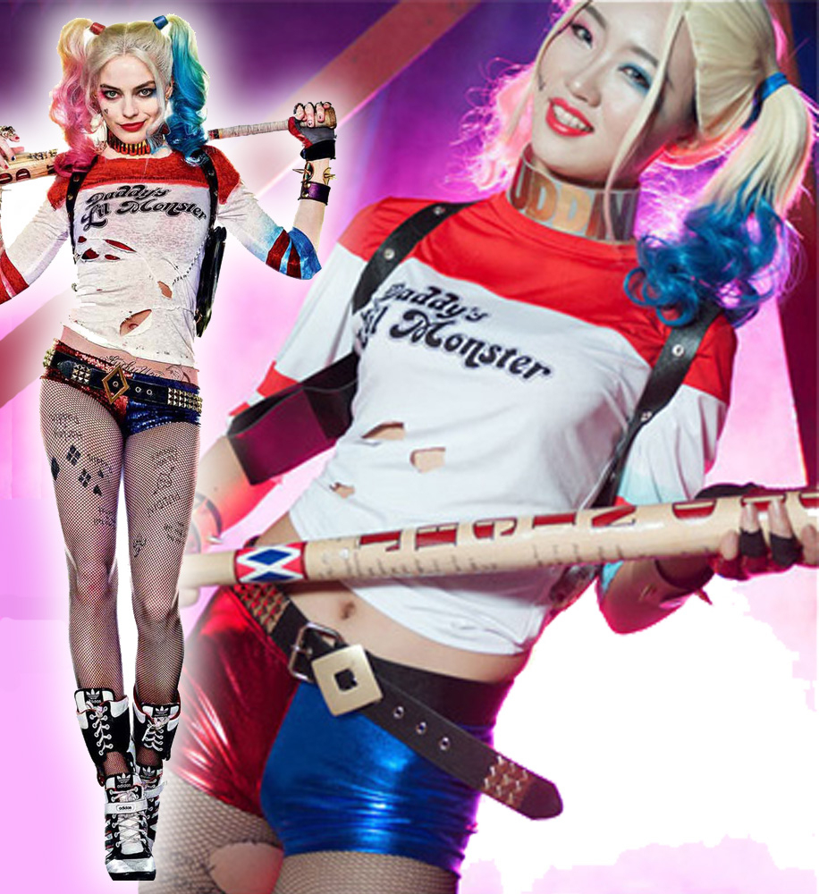 Complete Harley Quinn Suicide Squad Costume T-Shirt Shorts serapportantà Coloriage Harley Quinn Suicid Squad