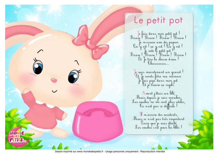Comptine Petit Pot | Comptines, Chanson Enfantine à Les Chansons Pour Les Petit Gratuit