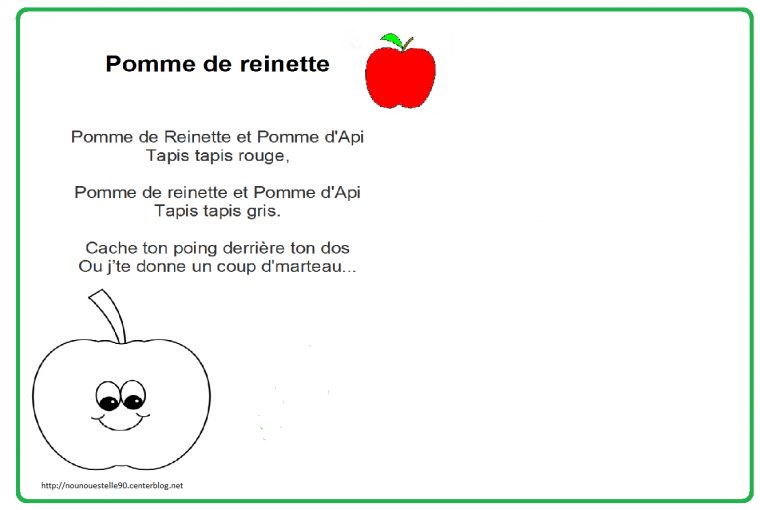 Comptine tout Pomme De Renette