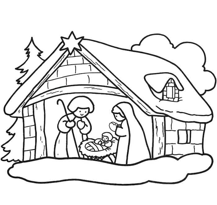 Creche De Noel Coloriage Creche De Noel En Papier A à Crèche À Colorier