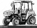 Croquis D’un Petit Tracteur Agricole — Image Vectorielle tout Dessin D Un Tracteur