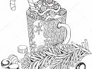 Cup With Hot Coffee. Adult Coloring Book Page — Stock intérieur Coloriage Chocolat