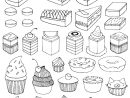 Cupcakes And Little Cakes - Cupcakes Adult Coloring Pages tout Dessin Gateaux