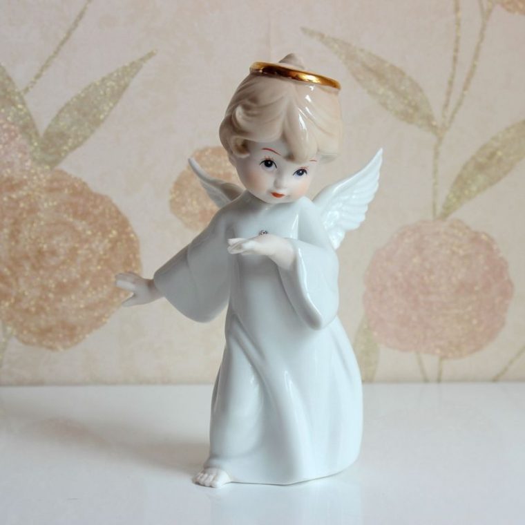 Cute Porcelain Little Angel Figurine Ceramic Angel destiné Little Angel