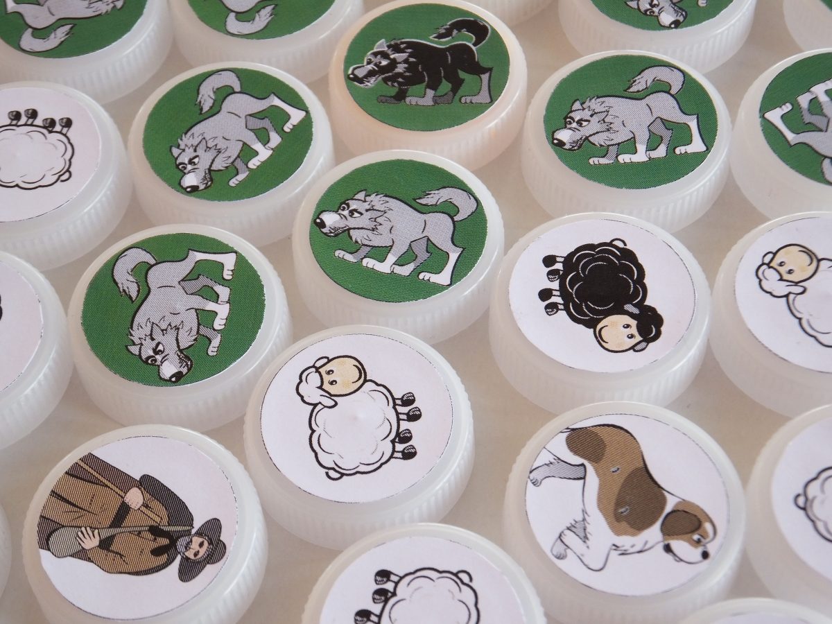 Damier-Jeu De Dames À Imprimer Pions Loups Vs Moutons avec Damier À