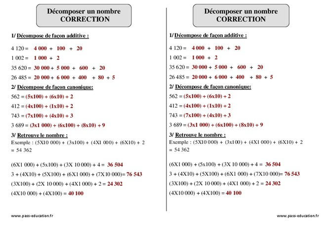 Décomposer Un Nombre – Ce2 – Exercices À Imprimer – Pass tout Nombre Pair Et Impair Ce2 A Colorier