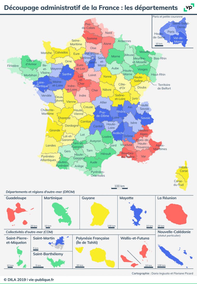 Découpage Administratif De La France : Les Départements avec Num?Rotation Des D?Partements