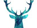 Deer Head Wall Art, Turquoise Deer Watercolor Print, Aqua destiné Tete De Cerf Dessin