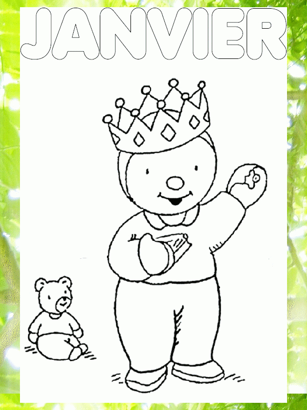 Des Coloriages Des Mois De La Ps À La Gs | Coloriage pour Coloriage De Janvier