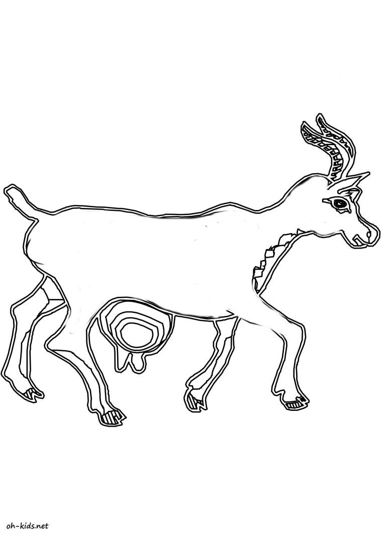 Dessin #1320 – Coloriage Chèvre À Imprimer – Oh-Kids concernant Dessin De Chevre