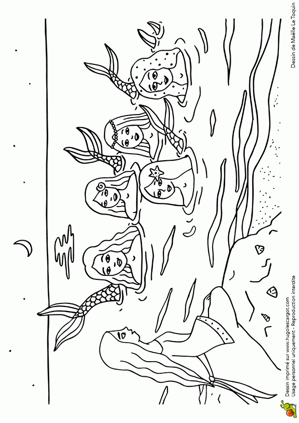 Dessin À Colorier De La Petite Sirène Et De Ses 5 Sœurs encequiconcerne Dessin A Imprimer Arielle La Petite Sirene