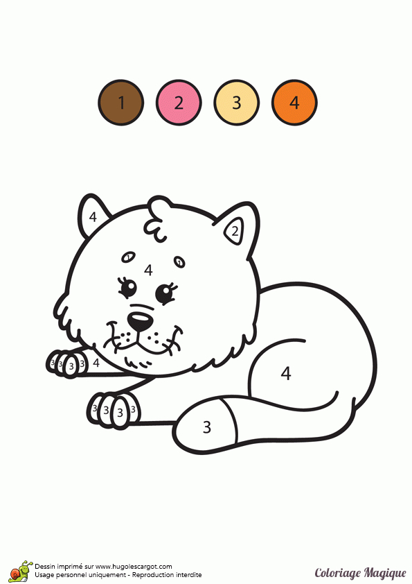 Dessin À Colorier D’un Coloriage Magique Maternelle, Chaton intérieur Coloriage Magique Petite Section