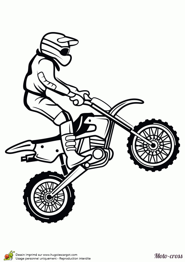 Dessin À Colorier Moto-Cross Et Petit Saut dedans Coloriage De Moto Cross