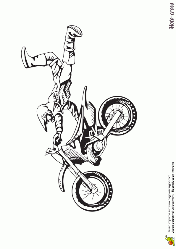 Dessin À Colorier Saut De Moto-Cross Avec Du Style serapportantà Coloriage De Moto Cross