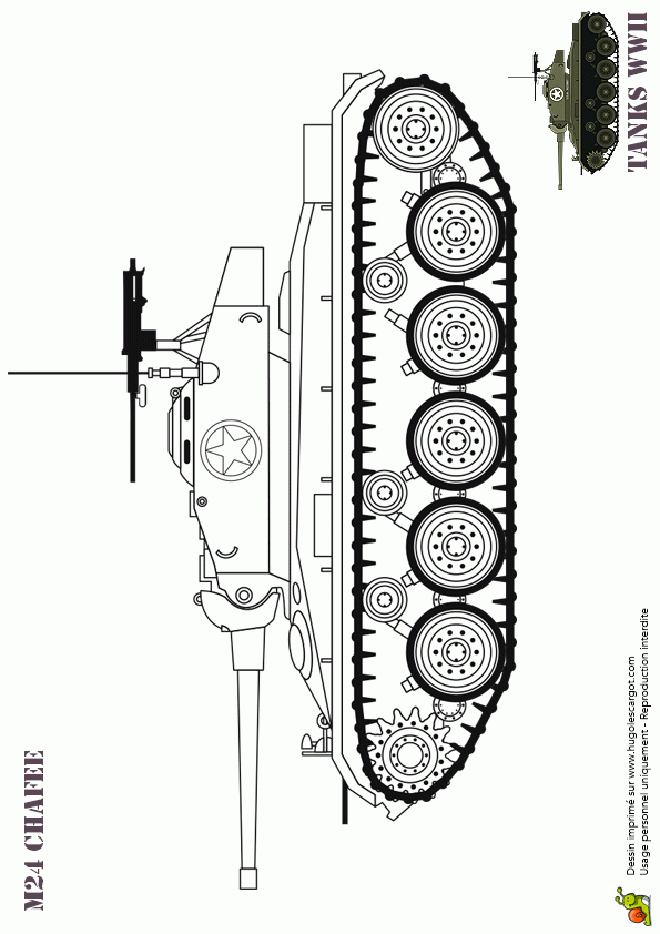 Dessin À Colorier Tank Américain Ww2 M24 Chafee à Dessin De Tank