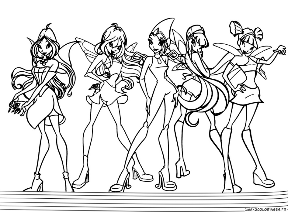 Dessin Ã Colorier Winx Club Enchantix En Ligne – 123Coloriage pour Coloriage En Ligne Winx