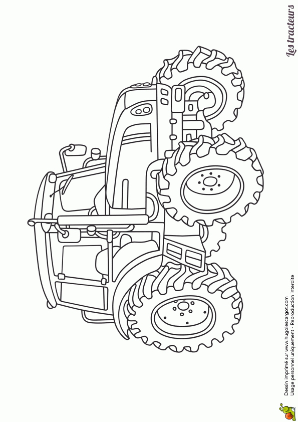 Dessin À Imprimer Et À Colorier D’un Tracteur Agricole Moderne intérieur Tracteur A Colorier