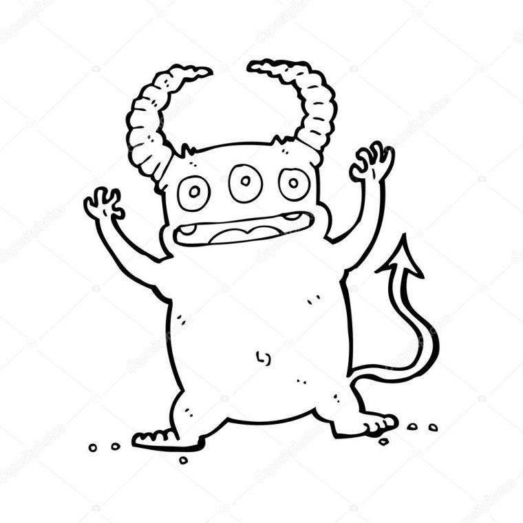 Dessin Animé Petit Diable — Image Vectorielle tout Dessin Du Diable