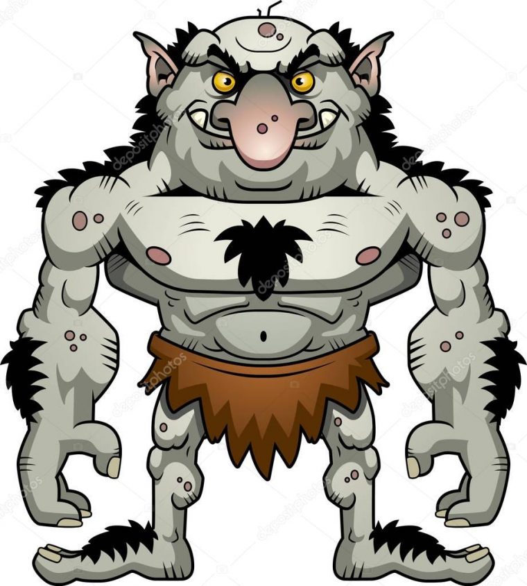 Dessin Animé Vilain Troll — Image Vectorielle Cthoman concernant Dessin De Troll