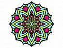 Dessin De Mandala Symétrie Simple Colorie Par Membre Non dedans Mandala Colorié