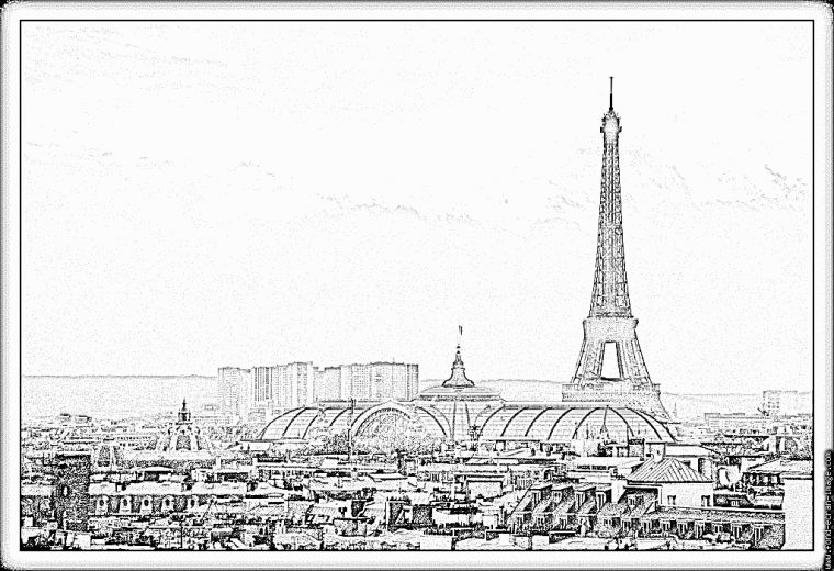 Dessin De Tour Eiffel A Colorier destiné Tour Eiffel À Imprimer