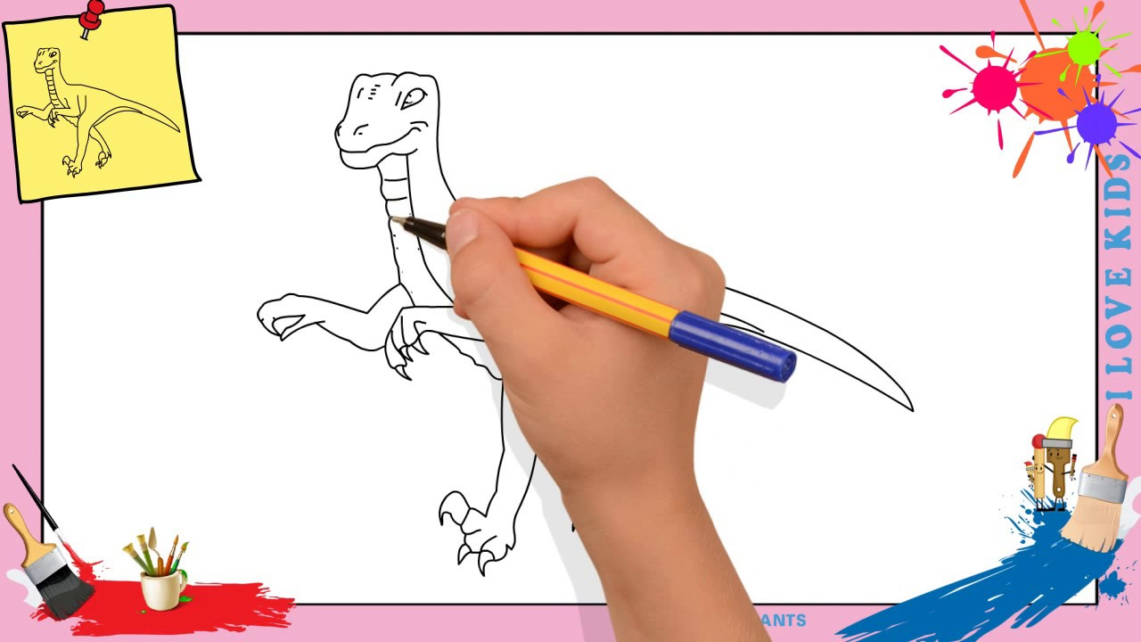 Dessin Dinosaure - Comment Dessiner Un Dinosaure concernant Dessin Pour Enfant