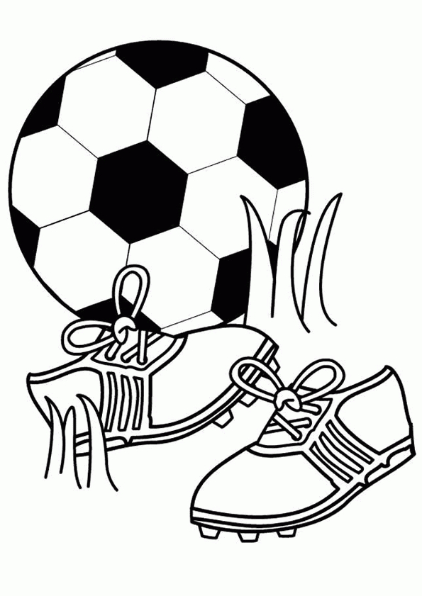 Dessin D’un Ballon De Foot Et D’une Paire De Chaussures De dedans Coloriage Equipe De Foot