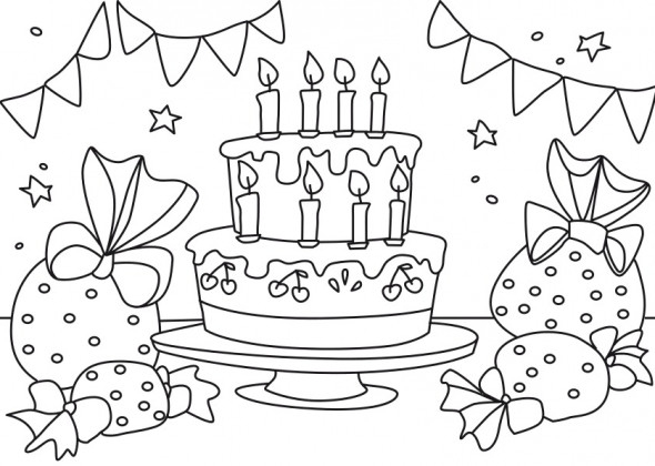 Dessin Gateau D'Anniversaire 3 Ans Awesome Coloriage dedans Gateau Anniversaire À Colorier