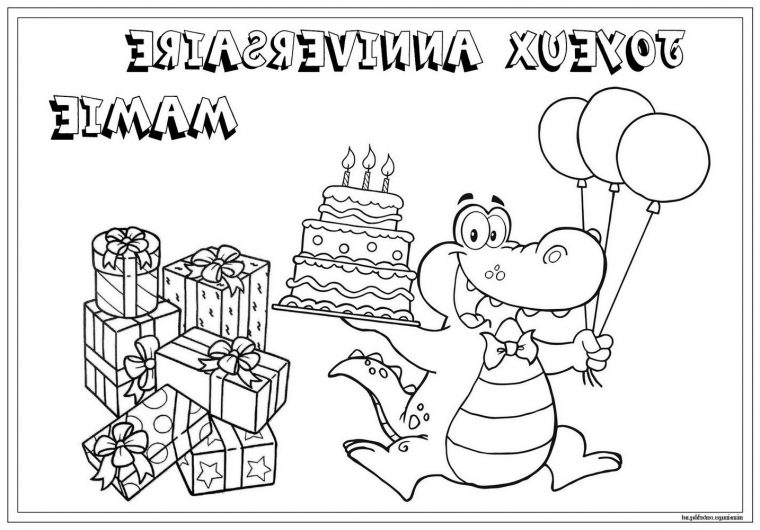 Dessin Joyeux Anniversaire Beau Stock Anniversaire intérieur Coloriage Anniversaire Mamie