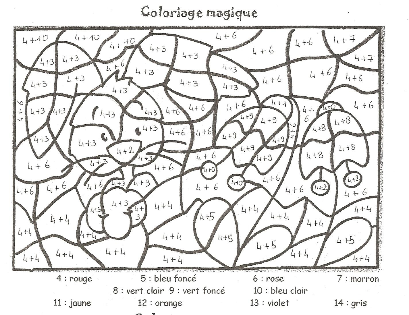 Dessin Magique Table Multiplication 6 encequiconcerne Coloriage Avec Addition