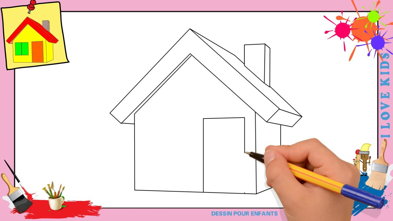 Dessin Maison Comment Dessiner Une Maison Facilement Etape avec Dessin Maison Facile