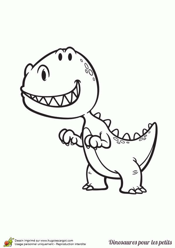 Dessin Pour Enfant, Coloriage D’un Petit Dinosaure T-Rex tout Dinausore Coloriage