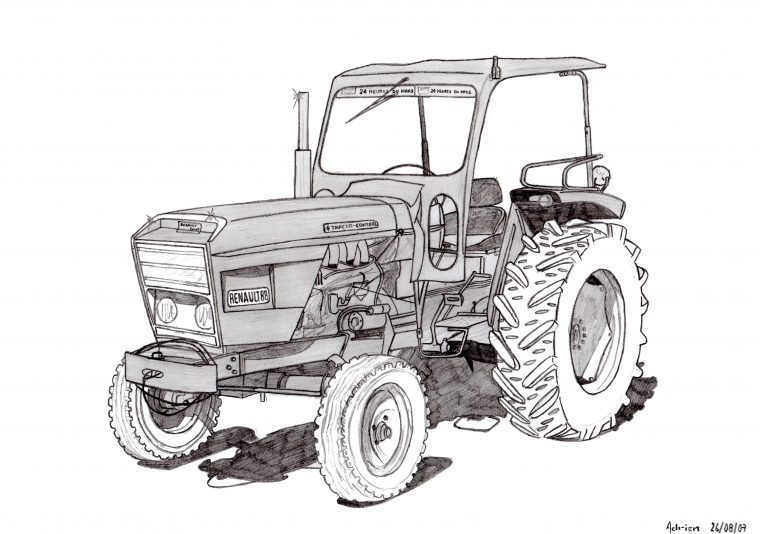 Dessin Tracteur Renault 88 – Pencildrawing.fr concernant Coloriage De Tracteur À Imprimer