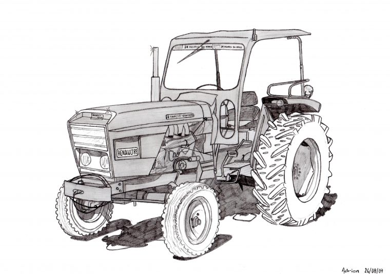 Dessin Tracteur Renault 88 - Pencildrawing.fr concernant Coloriage De Tracteur À Imprimer
